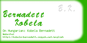 bernadett kobela business card